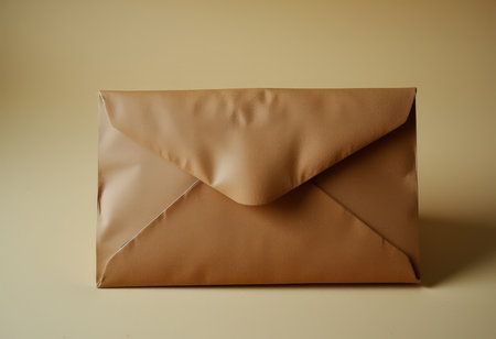 Brown Envelope Isolated on the White Background. Vintage Style.の素材