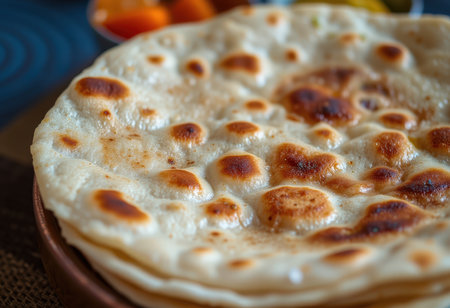 Pancakes on a plate on a wooden background. Selective focus.の素材
