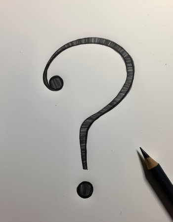 Question mark and pencil on a white background. Question mark and pencilの素材