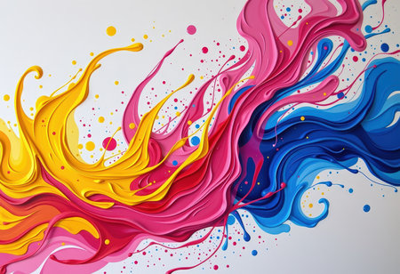 abstract colorful paint splashes on white background. Vector illustration.の素材