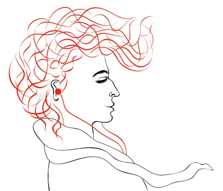 Vector illustration: music lover with a playerのイラスト素材