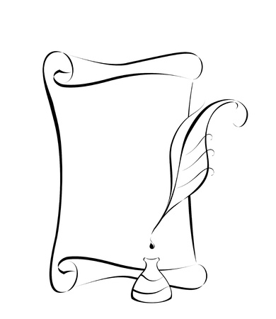 Vector stylized parchment and ink.のイラスト素材