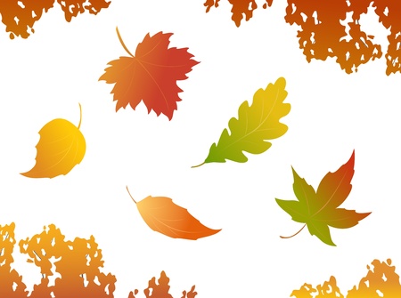 falling autumn leaves - design elementsのイラスト素材
