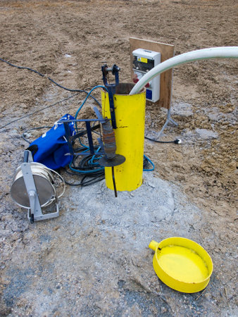 Hydrologeology borehole during pumping test