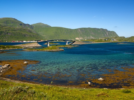 Bridges between Lofoten islands, Norwayの写真素材