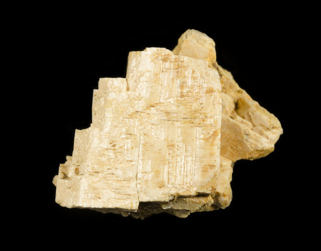 Crystal of yellowish potassium feldspar  orthoclase  mineral
