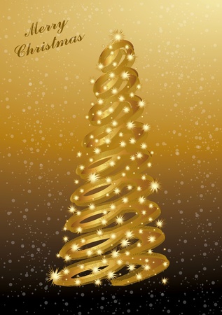 Gold christmas abstraction with stars on the gold backgroundのイラスト素材