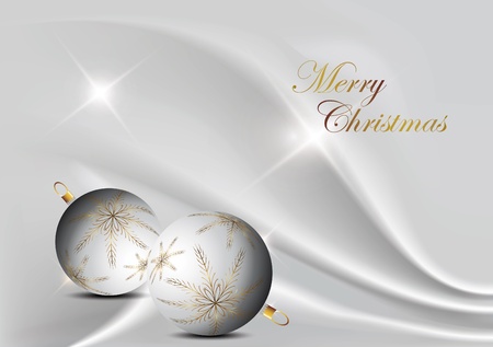silver elegant christmas background with christmas ballのイラスト素材