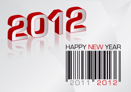 greeting card 2012 with barcodeのイラスト素材