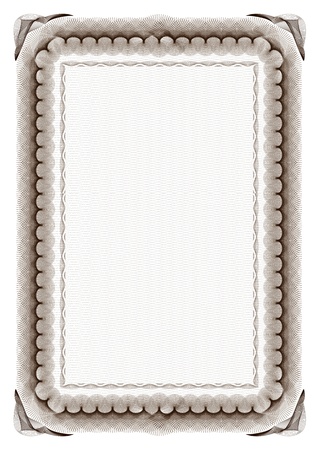 blank brown certificate frame on white backgroundの写真素材