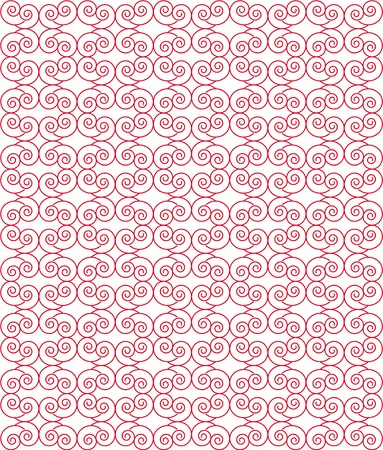red seamless pattern with swirl on white backgroundの写真素材
