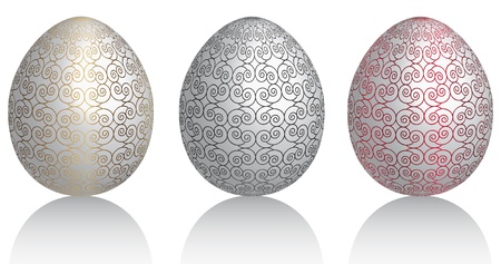 easter eggs on white backgroundのイラスト素材