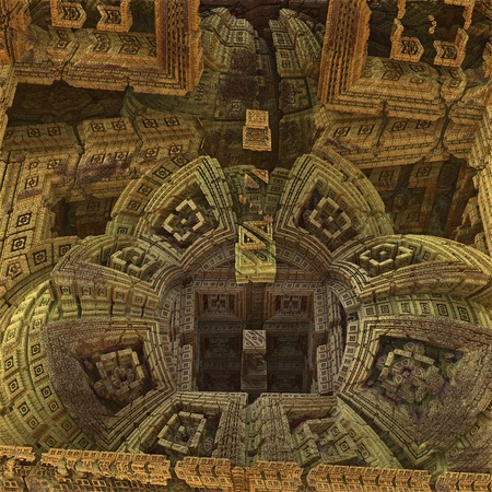 futuristic city - abstract background  raster fractal graphicsの写真素材