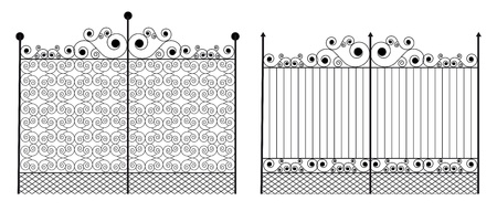Wrought iron gate with swirlのイラスト素材