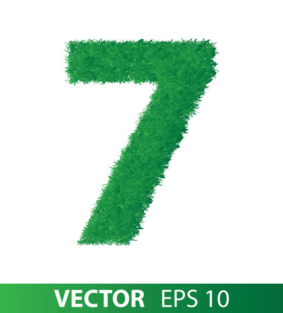alphabet of green grass on white background, vector eps 10 illustrationのイラスト素材