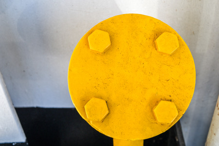 Flange. Close-up shooting  of ferry boat parts. Izmir-Turkeyの写真素材