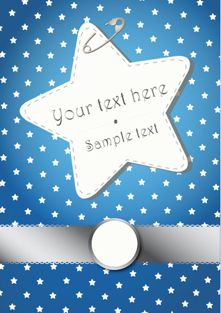 BLUE CHRISTMAS BACKGROUND WITH STARS AND A SILVER BORDERのイラスト素材