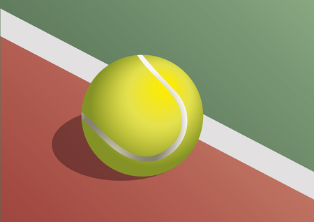 TENNIS COURT BALL IN THE FLOORのイラスト素材