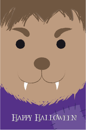 CUTE WEREWOLF CARTOON POSTERのイラスト素材