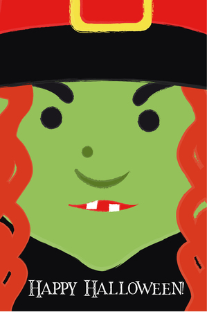 CUTE WITCH CARTOON POSTERのイラスト素材