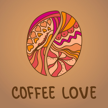 Illustration of vector ornamental coffee bean.のイラスト素材