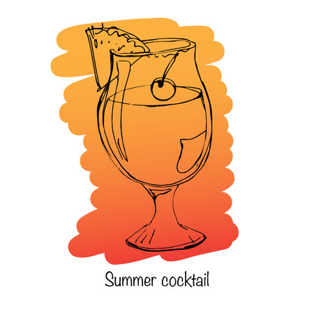 Illustration of summer drink. Vector illustration.のイラスト素材