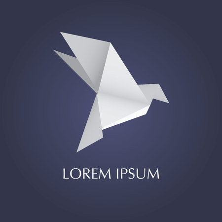 Paper origami bird. Vector illustrationのイラスト素材