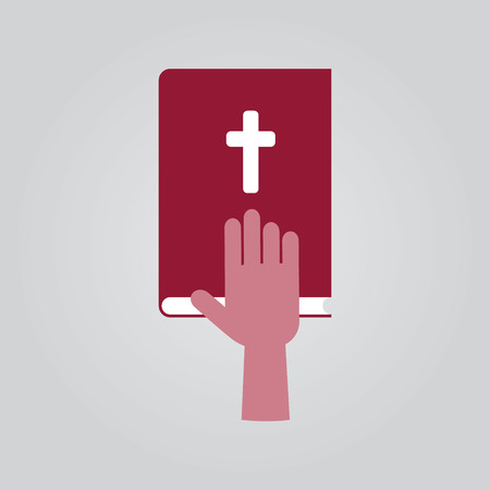 Swearing icon. Hand on bible.のイラスト素材