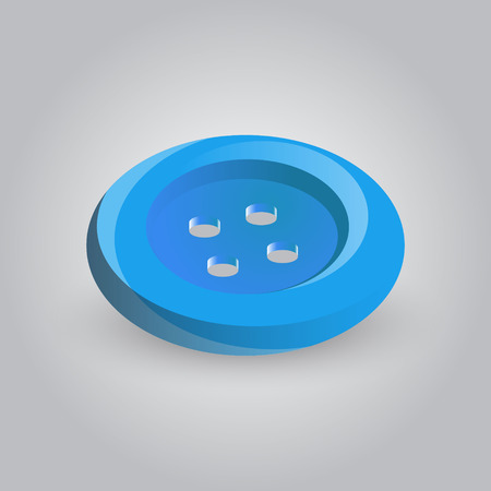 Blue button isolated on grey background.のイラスト素材