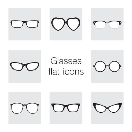 Set of glasses icons.のイラスト素材