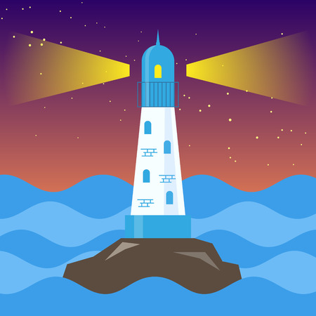 Lighthouse in a seaのイラスト素材