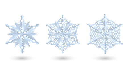 Set of different paper snowflakes.のイラスト素材
