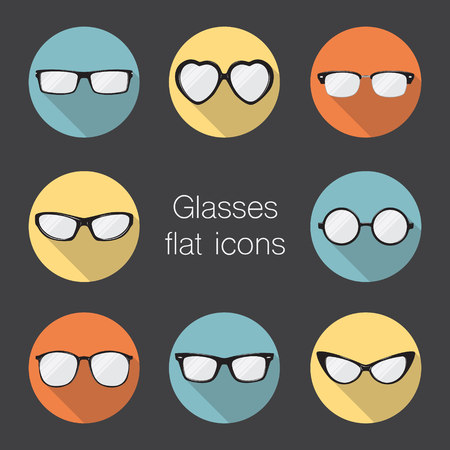 Set of glasses icons.のイラスト素材
