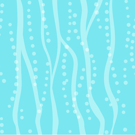 Seamless abstract pattern with blue waves, riffle and bubbles. Vector illustrationのイラスト素材