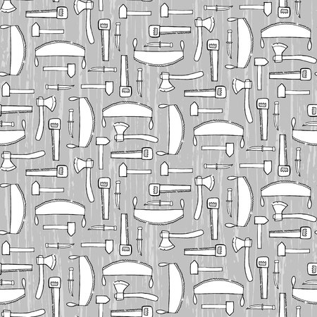 Seamless pattern with different lumber tools. Vector illustrationのイラスト素材