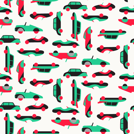 Seamless patter with cars. Can be used for textile, kids clothes, wallpaper, wrapping paper, etc. Vector illustrationのイラスト素材
