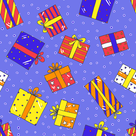 Seamless pattern with presents, vector illustrationのイラスト素材