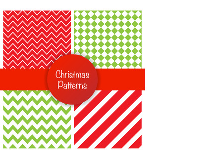 Set of different christmas simple seamless patterns. Vector illustrationのイラスト素材