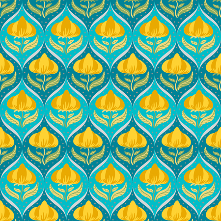 Seamless pattern with beautiful flowers. Vector illustrationのイラスト素材
