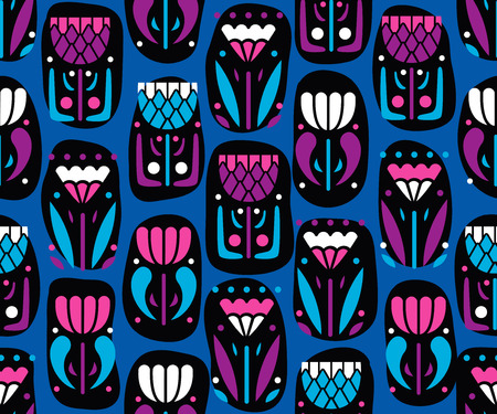 Seamless pattern with beautiful flowers. Vector illustrationのイラスト素材