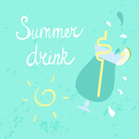 Summer refreshing drink. Vector illustrationのイラスト素材