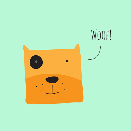 Cute dog barking. Vector illustrationのイラスト素材