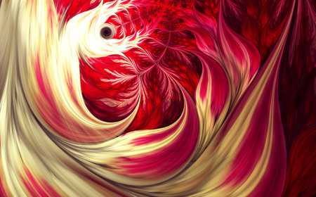 Abstract fractal patterns and shapes. Dynamic flowing natural forms. flowers and spirals. Mysterious psychedelic relaxation pattern.の写真素材