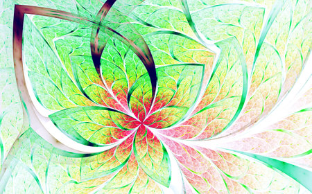 Abstract fractal patterns and shapes. Dynamic flowing natural forms. flowers and spirals. Mysterious psychedelic relaxation pattern.の写真素材