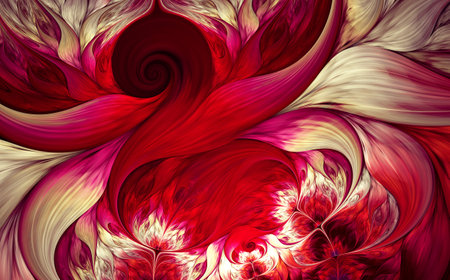 Abstract fractal patterns and shapes. Dynamic flowing natural forms. flowers and spirals. Mysterious psychedelic relaxation pattern.の写真素材