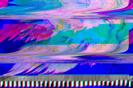 Old TV screen error. Digital pixel noise abstract design. Photo glitch. The TV signal is not working. technical problems grunge wallpaper. data decomposition. monitoring a technical problem.の写真素材