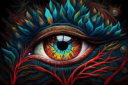 Ayahuasca compilation. Shamanic meditation. The journey of consciousness. The magic eye. Generative AI.の素材