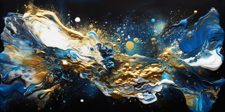 beautiful abstract background. Color mixed acrylic paints. Abstract ocean- ART. natural luxury. Stones like marble contain all the history and secrets of the Earth. Wall art. Generative AI.の素材