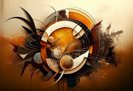 Abstract painting.Geometric drawing. painting in the interior. A modern poster. Generative AIの素材