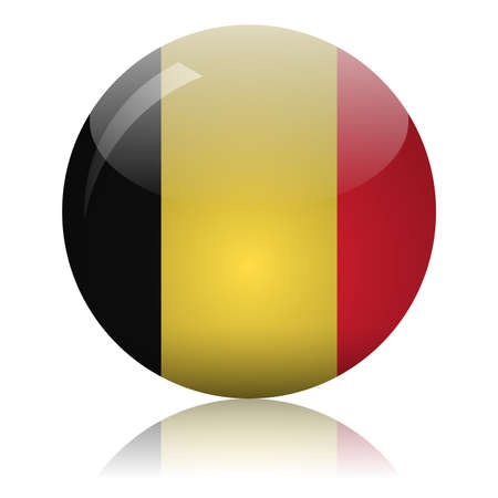 Belgian flag glass icon vector illustrationのイラスト素材
